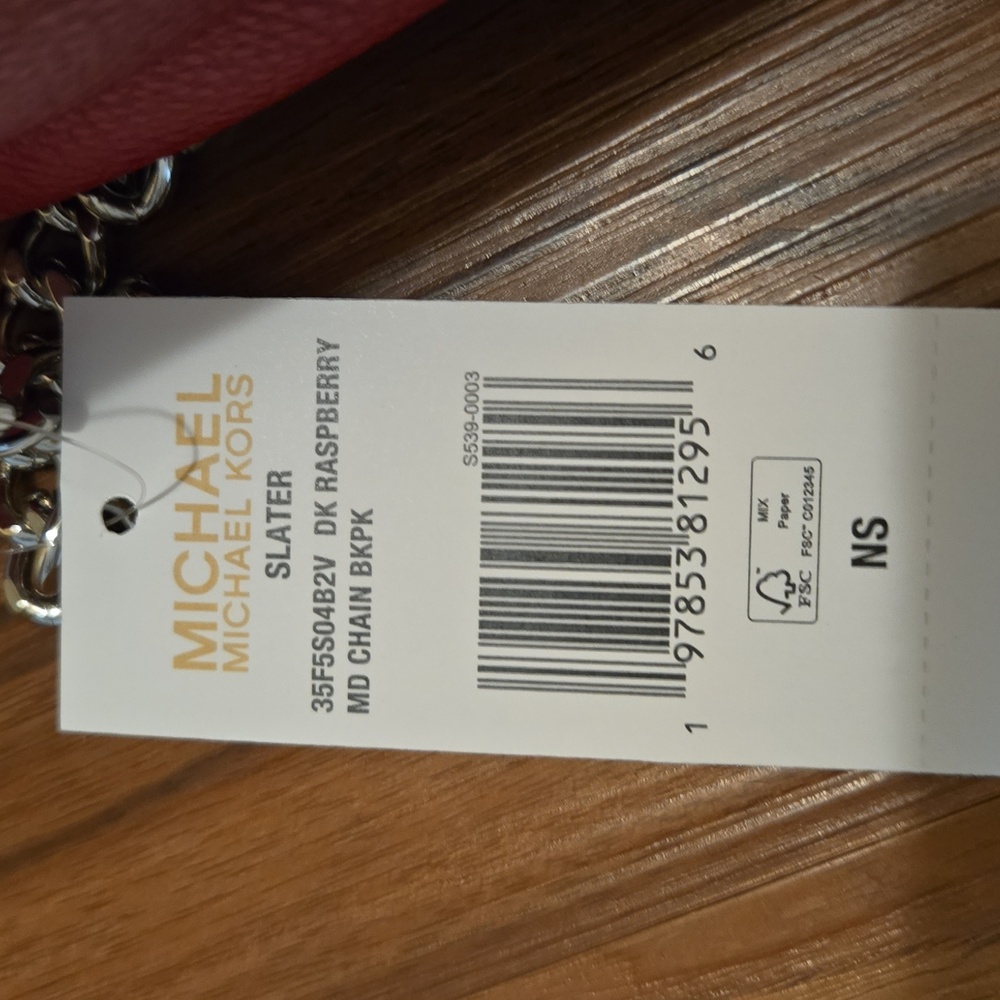 NWT Michael Kors Raspberry Medium Slater Backpack - Picture 3 of 11